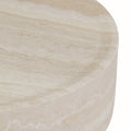 35.43'' Faux Mars Pattern Coffee Tables For Living Room Round Tea Faux Travertine Textured Table For Living Room, No Need Assembly. Marble Fiberglass