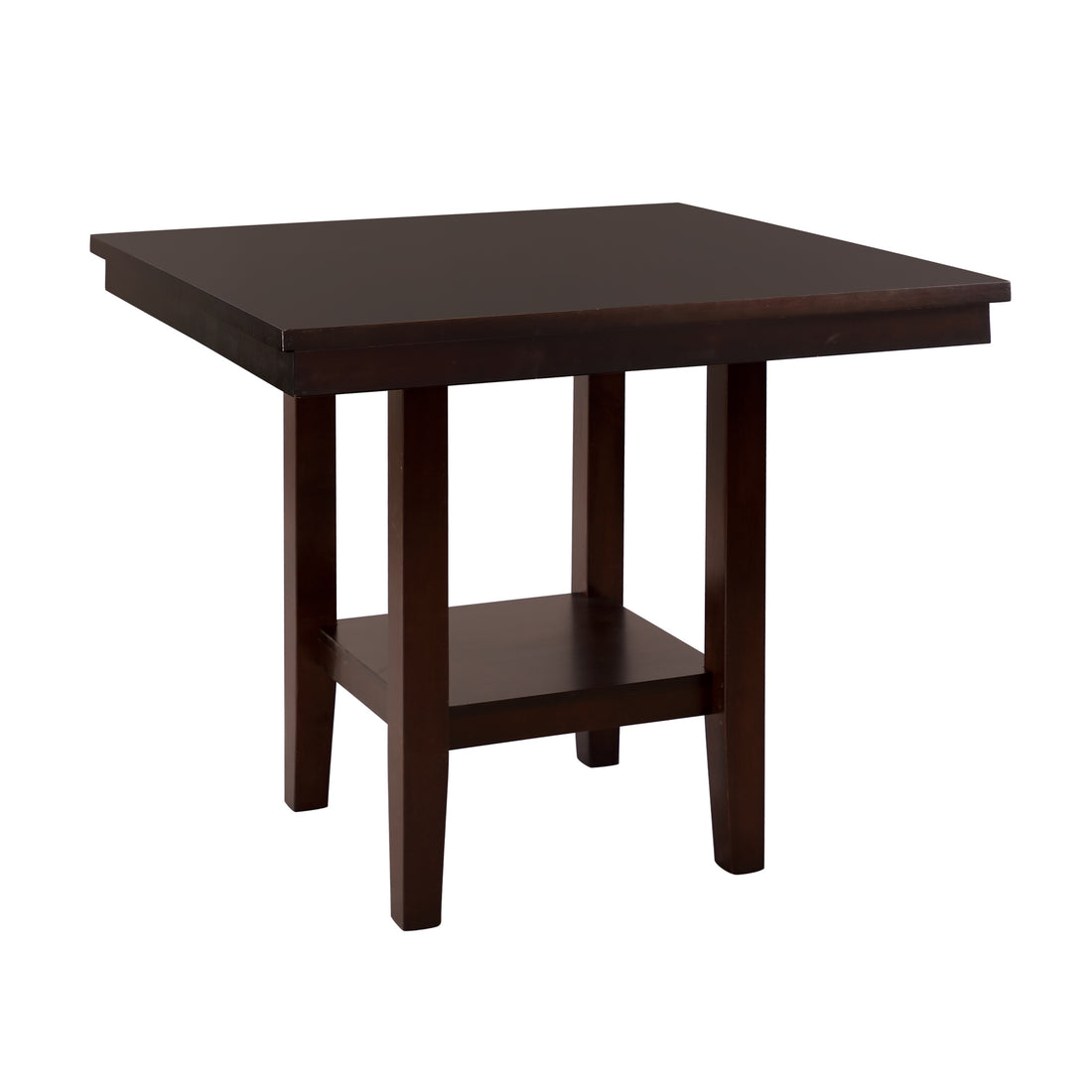 Contemporary Counter Height Table With Shelf Espresso Finish Wooden Dining Furniture 1Pc Kitchen Table Espresso Seats 4 Dining Room Kitchen & Dining Tables Square Wood