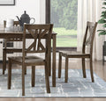 Charcoal Brown Finish 5Pc Dining Set Table And 4 Side Chairs X Back Design Kitchen Dining Furniture Wooden Transitional Breakfast Wood Wood Brown Mix Seats 4 Wood Dining Room 36 Inches Casual,Transitional 4 Leg Square Dining Table With Chair Wood