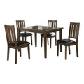 Dark Brown Cherry Finish 5Pc Dining Set Table With 4 Chairs Black Faux Leather Upholstery Wooden Kitchen Funiture Dinette Set Wood Brown Mix Seats 4 Wood Dining Room 48 Inches Rectangular Dining Table With Chair Wood
