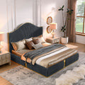 Corduroy Upholstered Bed Frame King Size 59.5