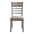Beautiful Gray Finish 5Pc Dining Set Table And 4 Side Chairs Set Fabric Upholstery Wooden Furniture Kitchen Dining Set Wood Wood Gray Seats 4 Wood Dining Room 48 Inches Transitional 4 Leg Rectangular Dining Table With Chair Wood