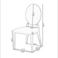 Dining Chair Set Of 2, Oval Backrest Design And Stainless Steel Legs White Leather