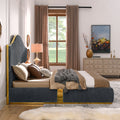 Corduroy Upholstered Bed Frame King Size 59.5