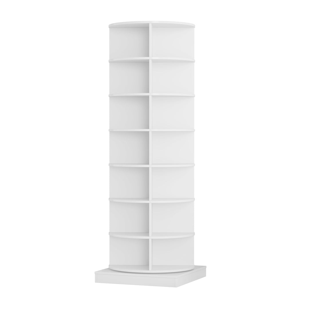 360 Rotating Shoe Cabinet 7 Layers Holds Up To 28 Paris Of Shoes White Melamine