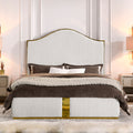 Corduroy Upholstered Bed Frame Queen Size 59.5