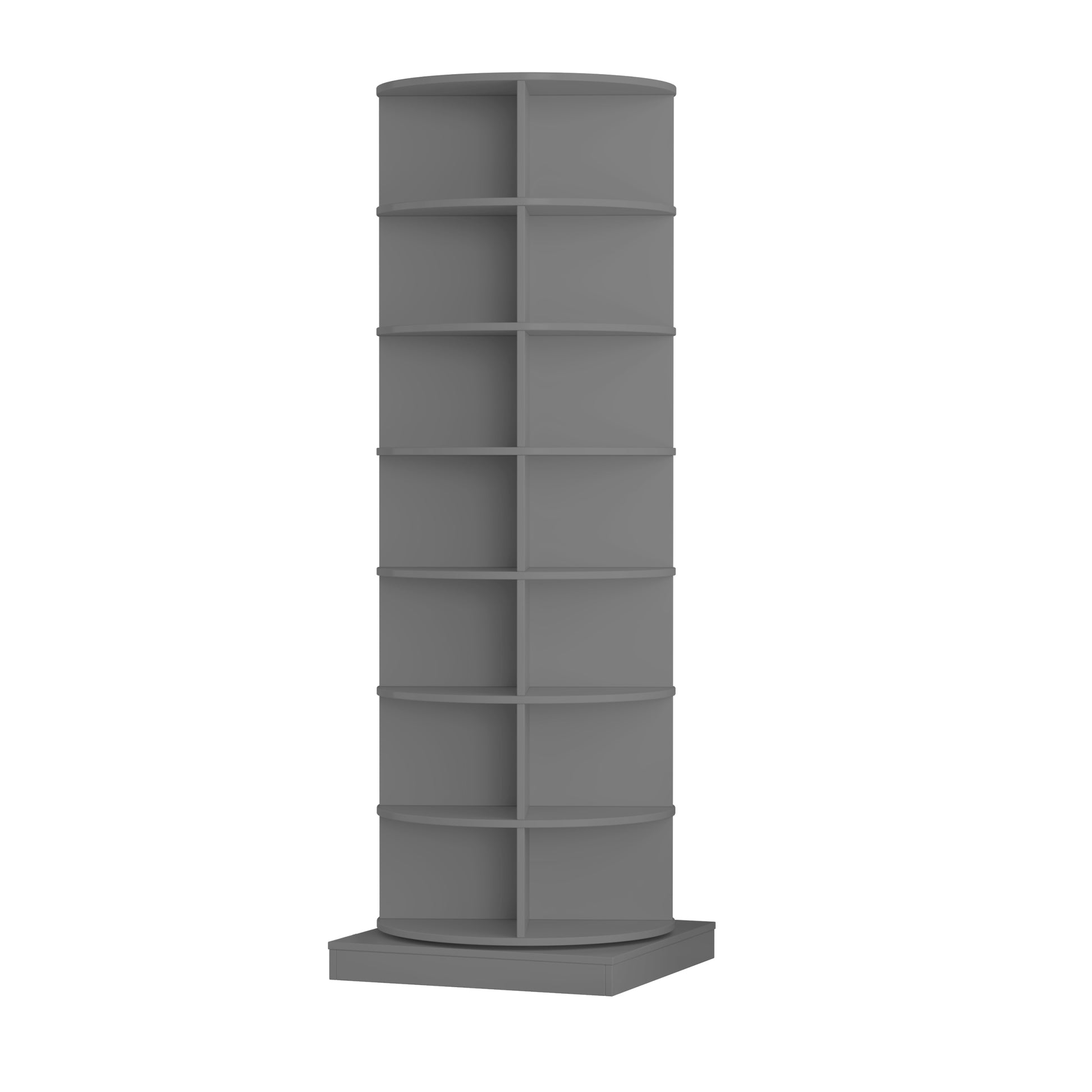 360 Gray Rotating Shoe Cabinet With 7 Layers Can Accommodate Up To 28 Paris Shoes Gray Melamine