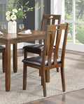 Brown Finish 5Pc Dining Set Table And 4 Side Chairs Upholstered Seat Wooden Kitchen Dining Furniture Set Transitional Style Wood Wood Brown Seats 4 Wood Dining Room 36 Inches Transitional 4 Leg Square Dining Table With Chair Wood