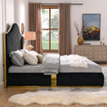 Corduroy Upholstered Bed Frame King Size 59.5