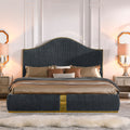 Corduroy Upholstered Bed Frame King Size 59.5