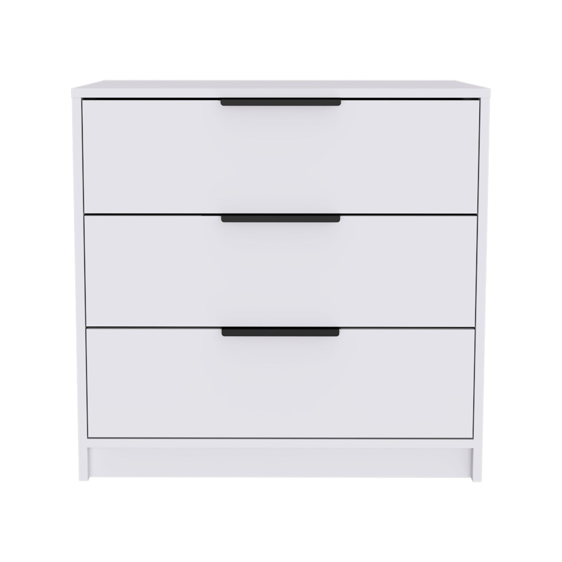 Washington Three Drawer Dresser White White Bedroom American Design,Modern Pine Pine Engineered Wood