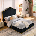 Corduroy Upholstered Bed Frame Queen Size 59.5