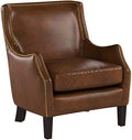 Single Sofa Brown Fabric