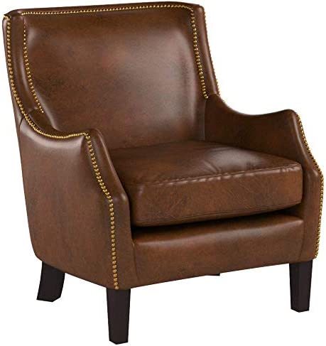 Single Sofa Brown Fabric