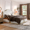 Corduroy Upholstered Bed Frame King Size 59.5