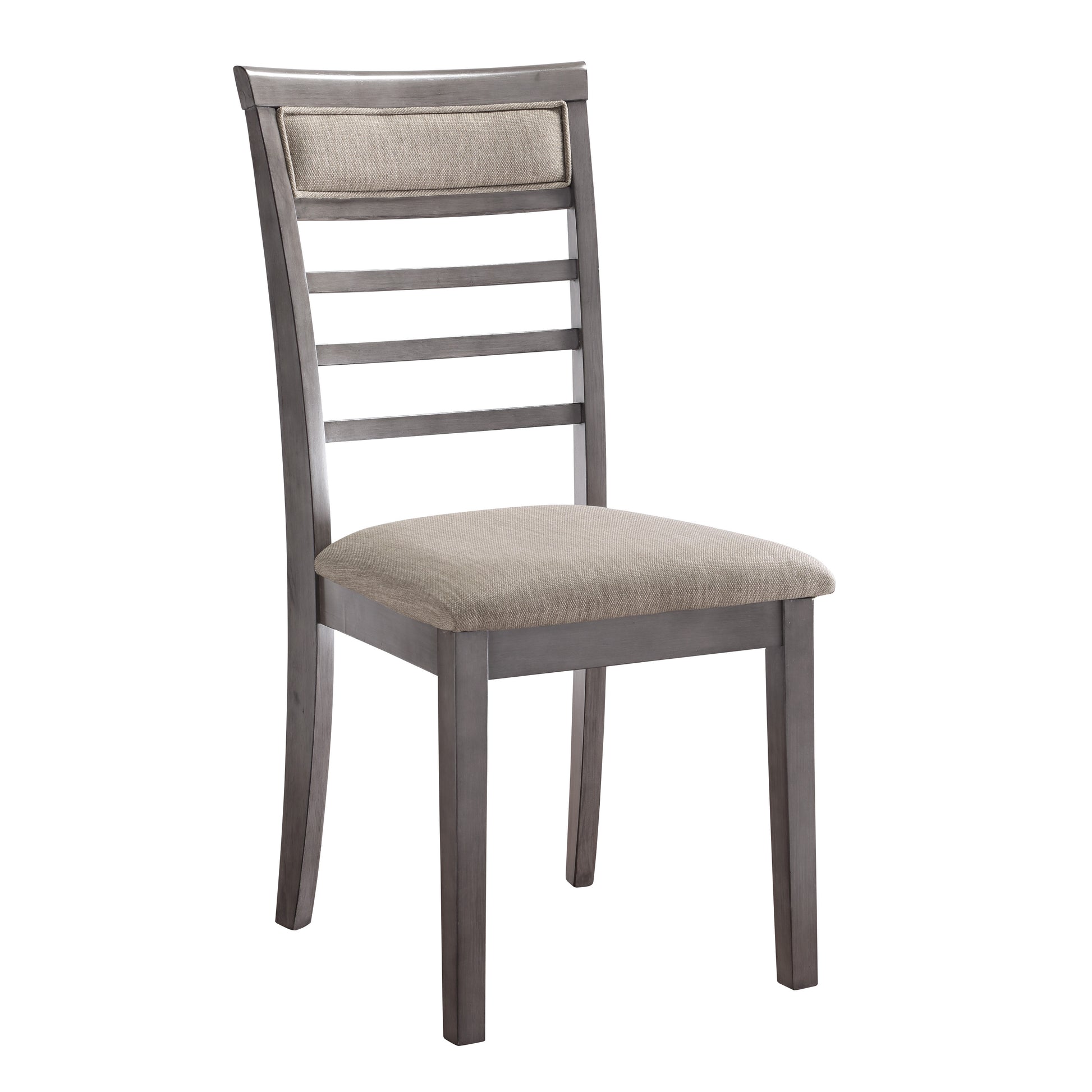 Beautiful Gray Finish 5Pc Dining Set Table And 4 Side Chairs Set Fabric Upholstery Wooden Furniture Kitchen Dining Set Wood Wood Gray Seats 4 Wood Dining Room 48 Inches Transitional 4 Leg Rectangular Dining Table With Chair Wood