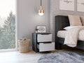 Washington Nightstand, Two Large Drawers Multicolor Bedroom American Design,Contemporary,Industrial,Modern Pine Engineered Wood