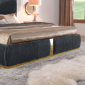 Corduroy Upholstered Bed Frame King Size 59.5