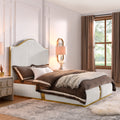 Corduroy Upholstered Bed Frame Queen Size 59.5