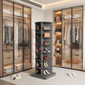 360 Gray Rotating Shoe Cabinet With 7 Layers Can Accommodate Up To 28 Paris Shoes Gray Melamine