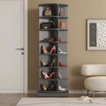 360 Gray Rotating Shoe Cabinet With 7 Layers Can Accommodate Up To 28 Paris Shoes Gray Melamine