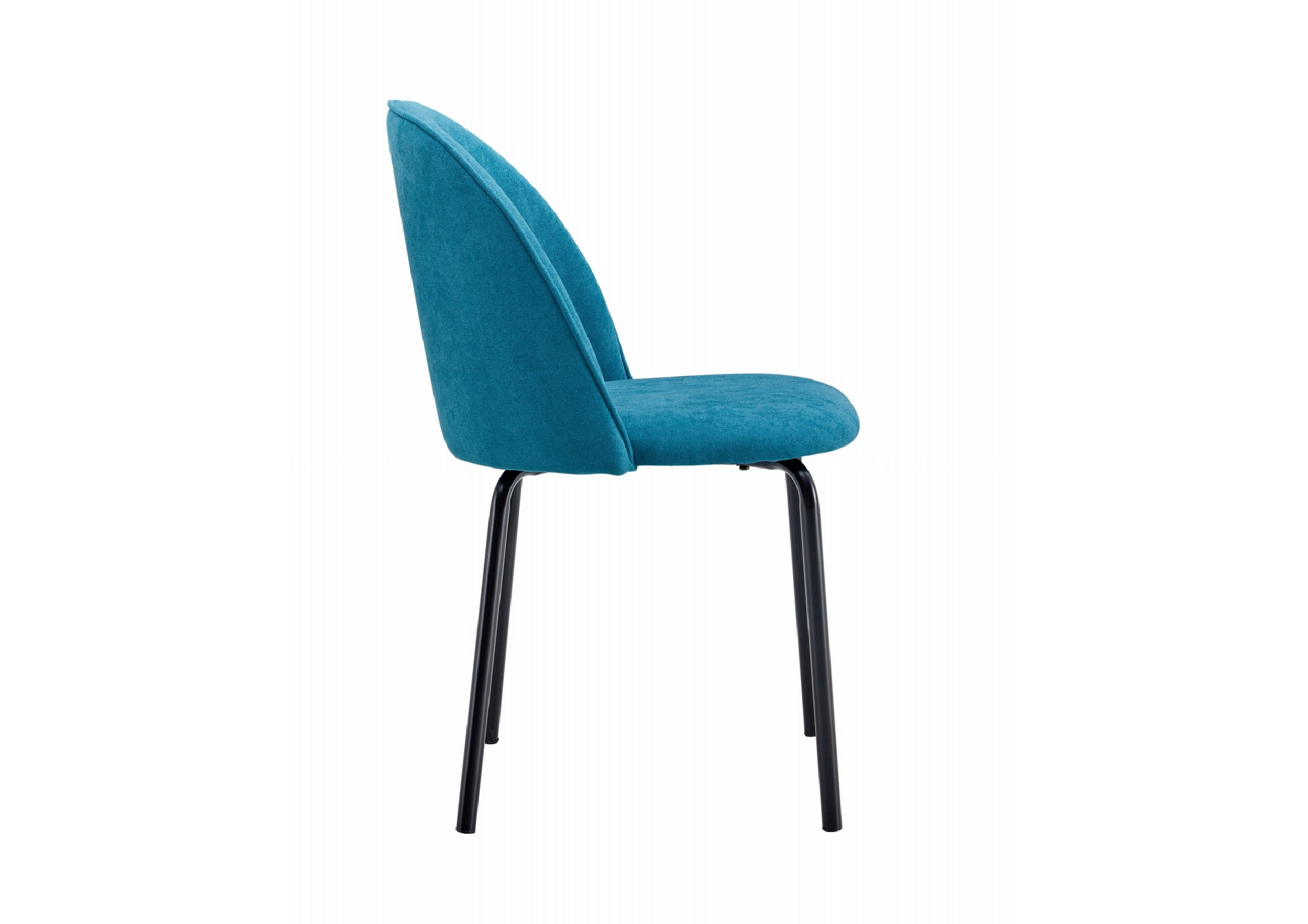 Blue Modern Chair Set Of 2 With Iron Tube Legs, Soft Cushions And Comfortable Backrest, Suitable For Dining Room, Living Room, Cafe Teal Blue Fabric
