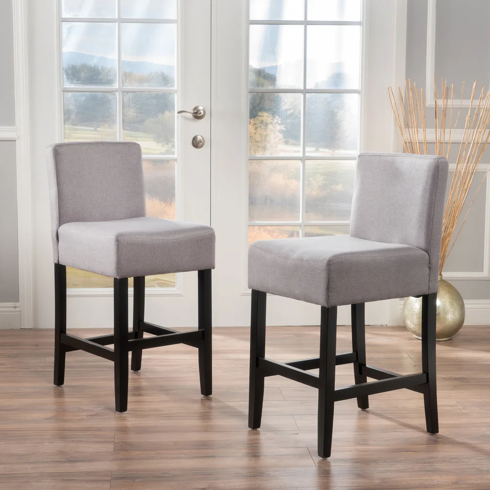 Zuma Kd Counter Stool Set Of 2 Grey Fabric