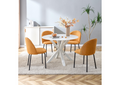 Orange Modern Chair Set Of 2 With Iron Tube Legs, Soft Cushions And Comfortable Backrest, Suitable For Dining Room, Living Room, Cafe,Hairball Back Orange Fabric