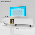 Video Tv Console With Big Storage Cabinets, Modern Tv Stand With Yellow And Ivory Contrasting Colors, Wireless Charging Entertainment Center For Living Room And Bedroom White, For 80 Inches White White Primary Living Space 70 79 Inches 70 79 Inches