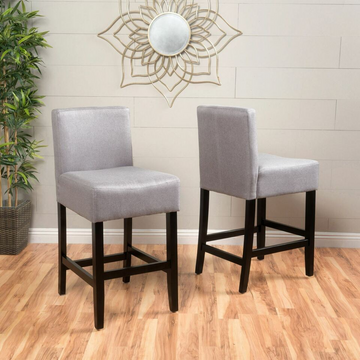 Zuma Kd Counter Stool Set Of 2 Grey Fabric