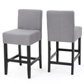 Zuma Kd Counter Stool Set Of 2 Grey Fabric