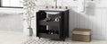 30Inch Freestanding Bathroom Vanity Combo With Ceramic Sink Shaker Style Vanities 2 Doors And 2 Drawers Black Bathroom Solid Wood Mdf