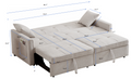 83.47 Inch Large Size Ivory Fabric 3 In 1 Convertible Sleeper Sofa Bed, For Living Room, Bedroom, Apartment, Office Ivory Fabric