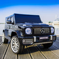 Licensed Mercedes Benz G63 Kids Ride On Car, 12V Electric Vehicle With Remote Control, Double Open Doors, Music, Bluetooth, Wheels Suspension, Battery Powered For Children Boy Girl Black Black Polyethylene