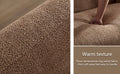 Wks6 Camel Color Plush Sofa, 88.89* 35.04* 28.74 Camel Luxury Fabric 3 Seat