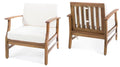 Perla Club Chairs Set Of 2, Cream Cream Acacia Wood