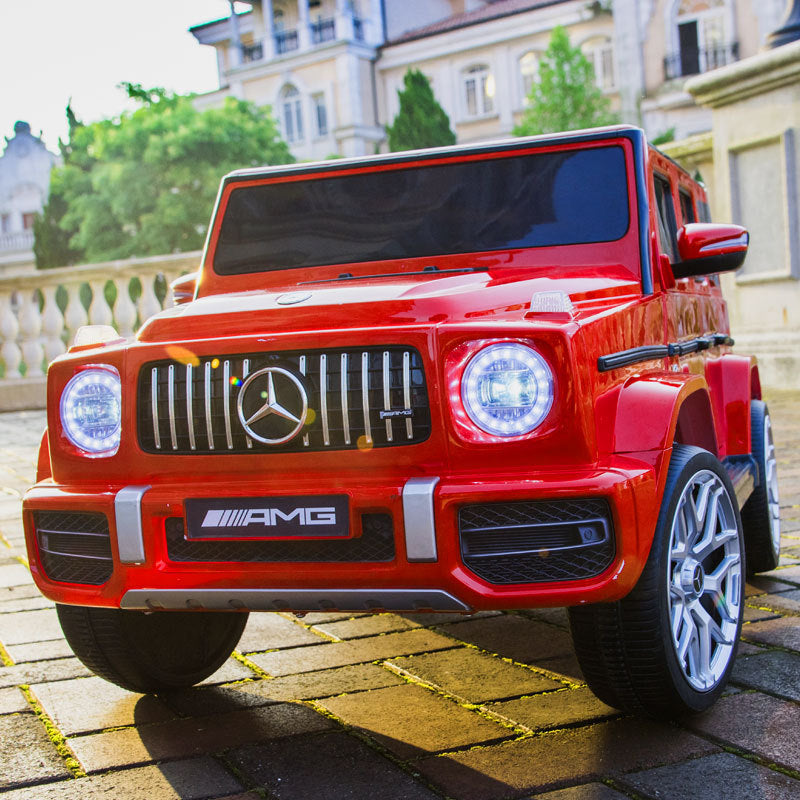 Licensed Mercedes Benz G63 Kids Ride On Car, 12V Electric Vehicle With Remote Control, Double Open Doors, Music, Bluetooth, Wheels Suspension, Battery Powered For Children Boy Girl Red Red Polyethylene