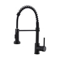 Commercial Black Kitchen Faucet With Pull Down Sprayer, Single Handle Single Lever Kitchen Sink Faucet Black Kitchen Contemporary Ceramic Brass