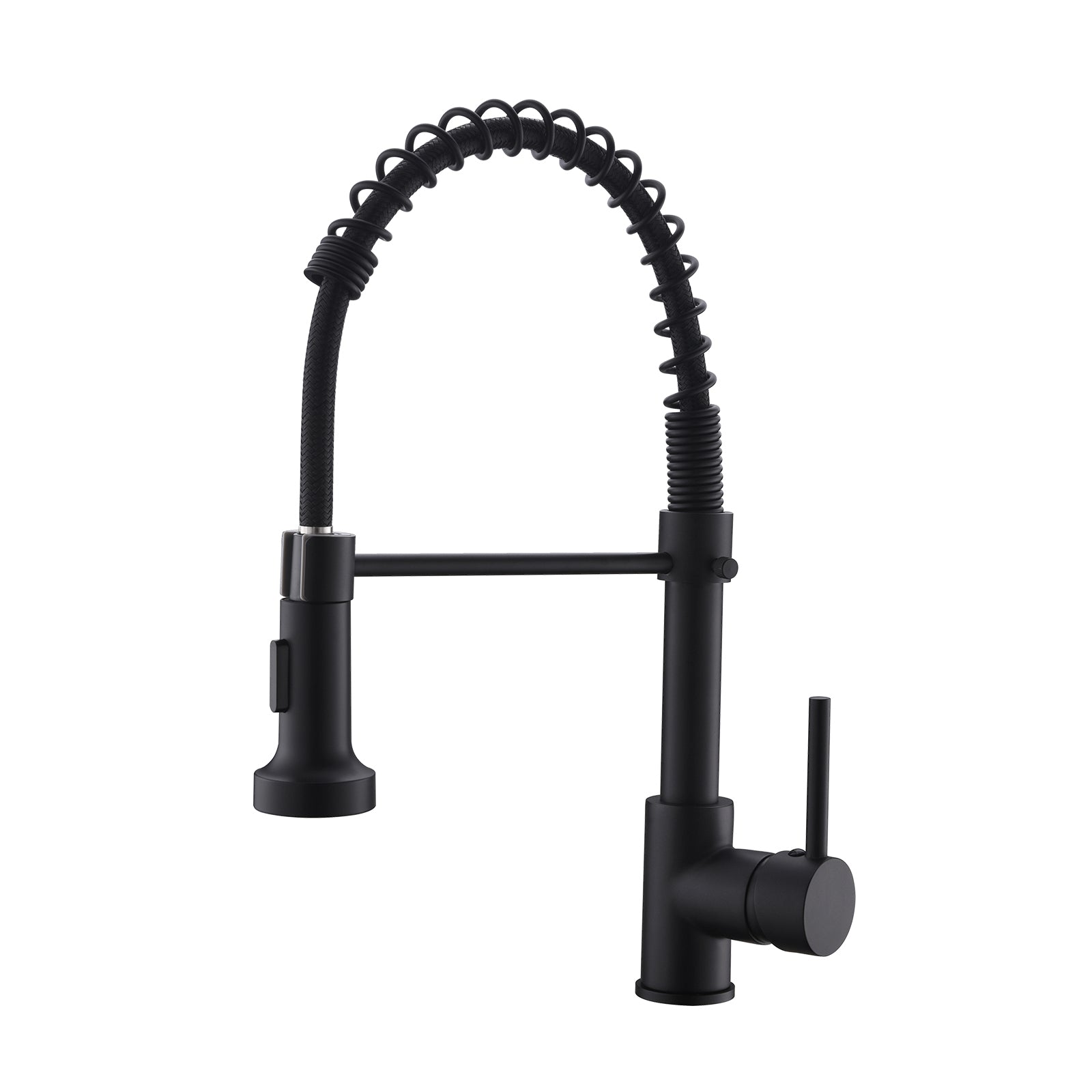 Commercial Black Kitchen Faucet With Pull Down Sprayer, Single Handle Single Lever Kitchen Sink Faucet Black Kitchen Contemporary Ceramic Brass