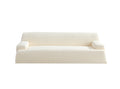 Wks9 White Sofadurable Fabric, Solid Wood Frame, High Density Sponge Filler White Fabric 3 Seat