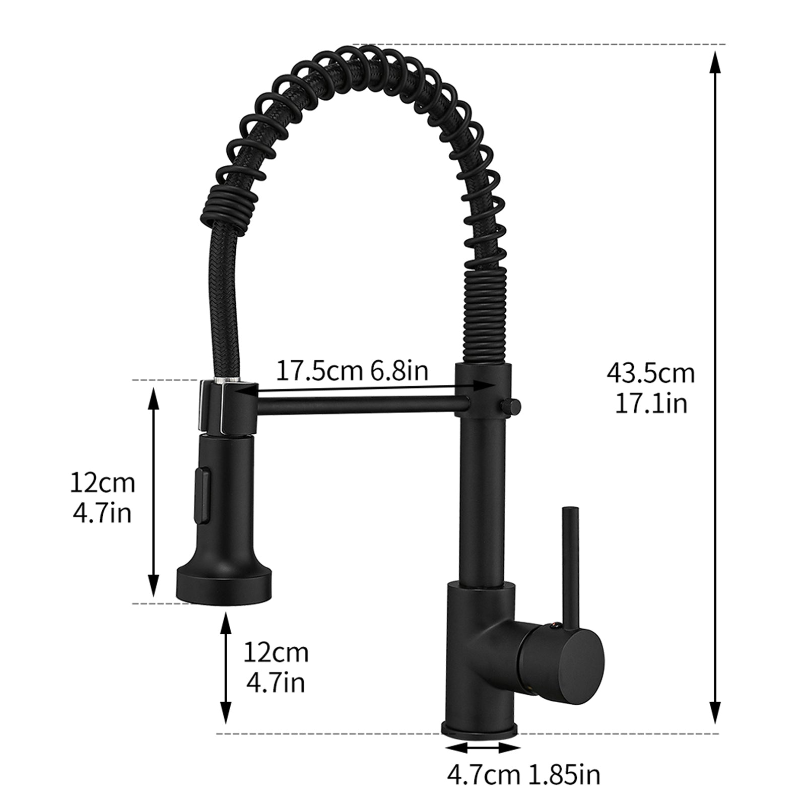 Commercial Black Kitchen Faucet With Pull Down Sprayer, Single Handle Single Lever Kitchen Sink Faucet Black Kitchen Contemporary Ceramic Brass