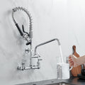 Commercial Kitchen Faucet Deck Mount With Pre Rinse Sprayer 21