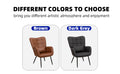 Bonded Leather Armchair, Modern Accent Chair High Back, Living Room Chairs With Metal Legs And Soft Padded, Sofa Chairs For Home Office,Bedroom,Dining Room Brown 1Pc Brown Bonded Leather
