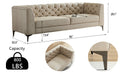 Wks5G Elegant Beige Leather Main Color, The Sofa Presents A Calm And Elegant Appearance Gray Leather 3 Seat