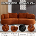 Wks7C Orange Sectional Sofa With Removable Pillows, Durable Fabric, Solid Wood Frame, High Density Sponge Filler Orange Fabric 4 Seat
