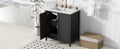 30Inch Freestanding Bathroom Vanity Combo With Ceramic Sink Shaker Style Vanities 2 Doors And 2 Drawers Black Bathroom Solid Wood Mdf
