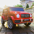 Licensed Mercedes Benz G63 Kids Ride On Car, 12V Electric Vehicle With Remote Control, Double Open Doors, Music, Bluetooth, Wheels Suspension, Battery Powered For Children Boy Girl Red Red Polyethylene