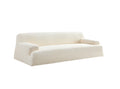 Wks9 White Sofadurable Fabric, Solid Wood Frame, High Density Sponge Filler White Fabric 3 Seat
