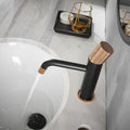 Faucets,Gold Rose Faucet Brass Bathroom Basin Faucet Knurling Design Deck Mounted Water Mixer Tap Bathroom Joystick Geometric One Black Gold Side Sprayer Deck Mounted Cartridge Valve Single Hole