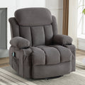 Swinging Recliner Massage Heated Sofa, With Usb And 2 Cup Holders In Side Pockets, Packagea B Grey Grey Velvet Manual Handle Metal Soft Heavy Duty Metal & Wood